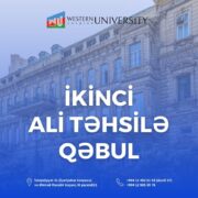 Qərbi Kaspi Universiteti təkrar (ikinci) ali təhsil üzrə qəbul elan edir