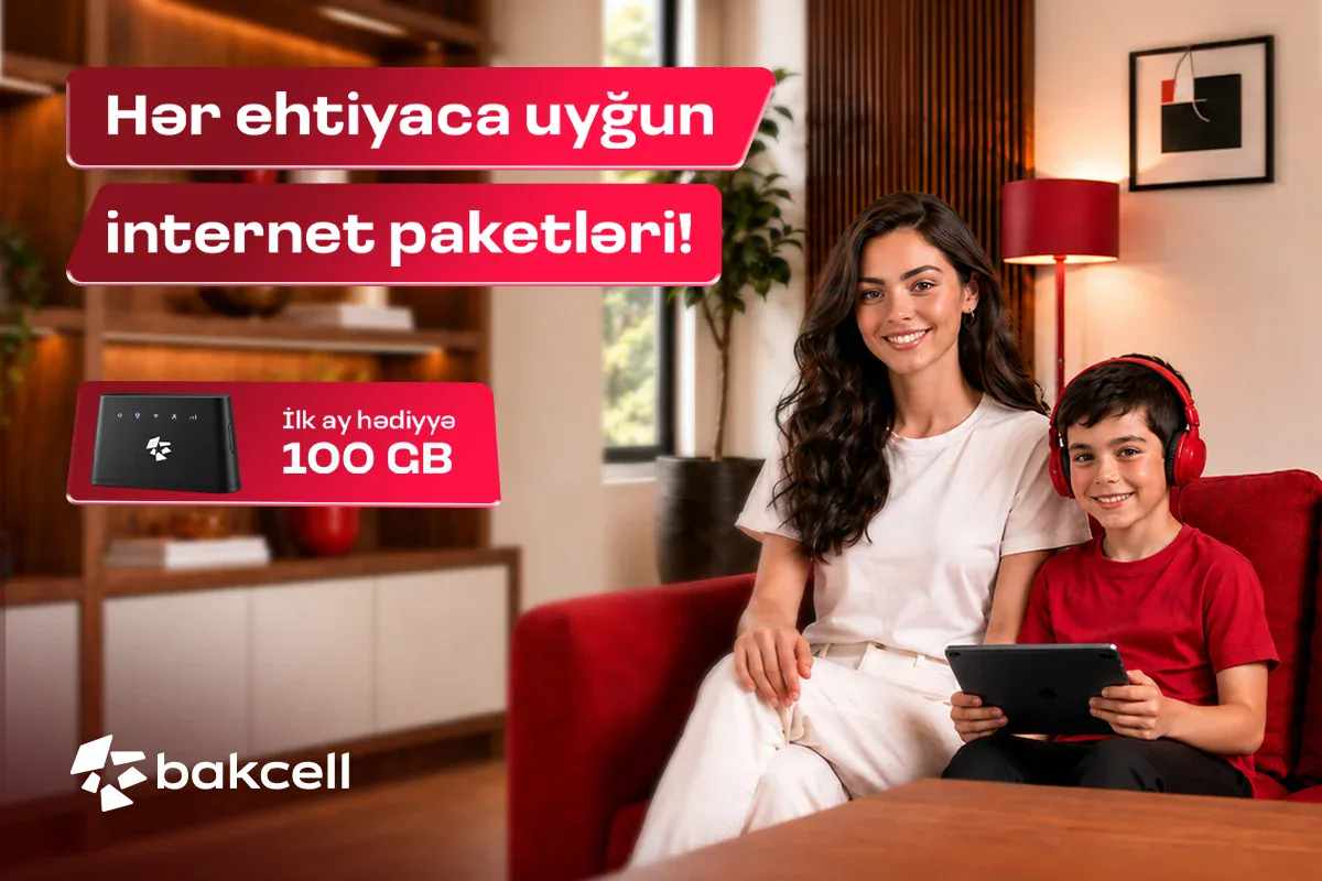 «Bakcell»dən Wi-Fi modemi alın, ilk abunəliyiniz pulsuz olsun!